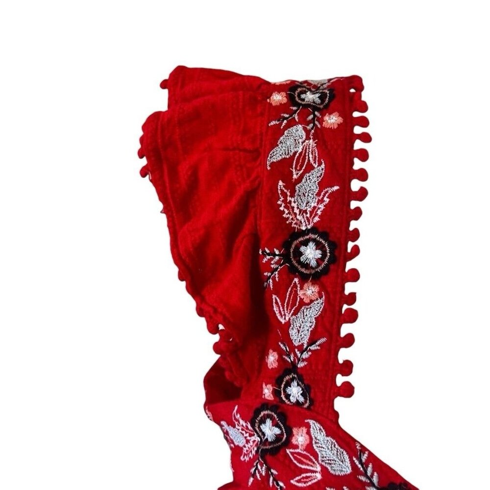 Style & Co Cherry On Top Women's Size Large Red Embroidered Square Neck Top - Picture 2 of 6